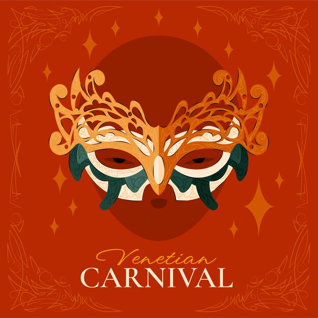 Vecteur gratuit illustration de carnaval de venise plat