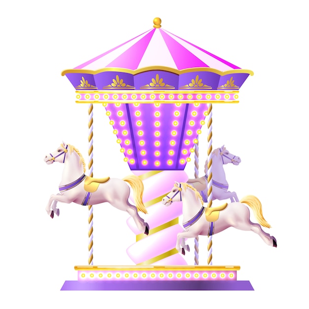 Vecteur gratuit illustration de carrousel rétro