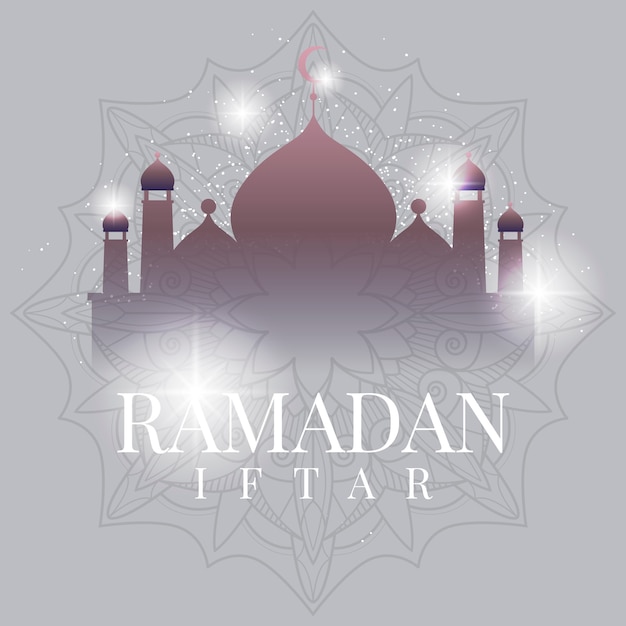 Vecteur gratuit illustration de la carte du ramadan