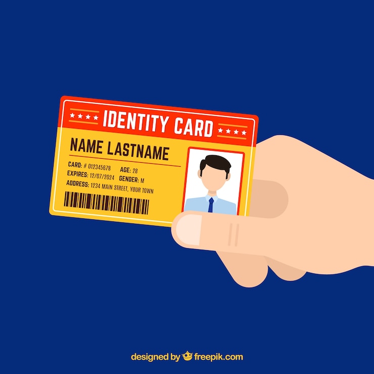 Vecteur gratuit illustration de la carte d&#39;identité
