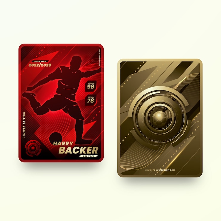 Vecteur gratuit illustration de cartes à collectionner de football dégradé