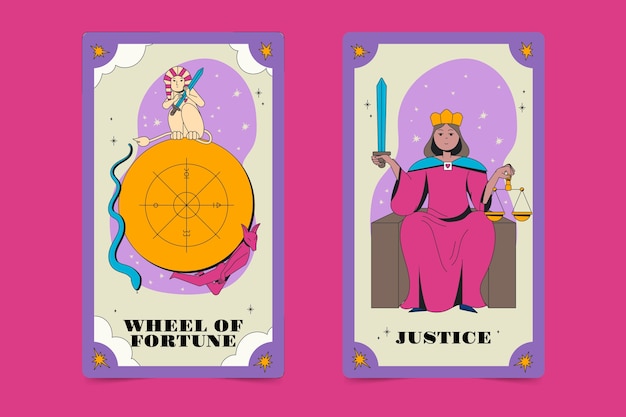 Illustration de cartes de tarot dessinées à la main