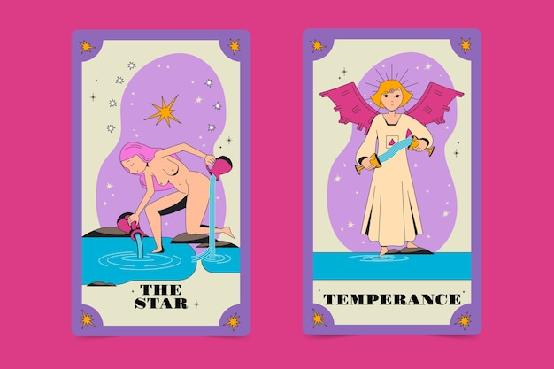 Illustration De Cartes De Tarot Dessinées à La Main