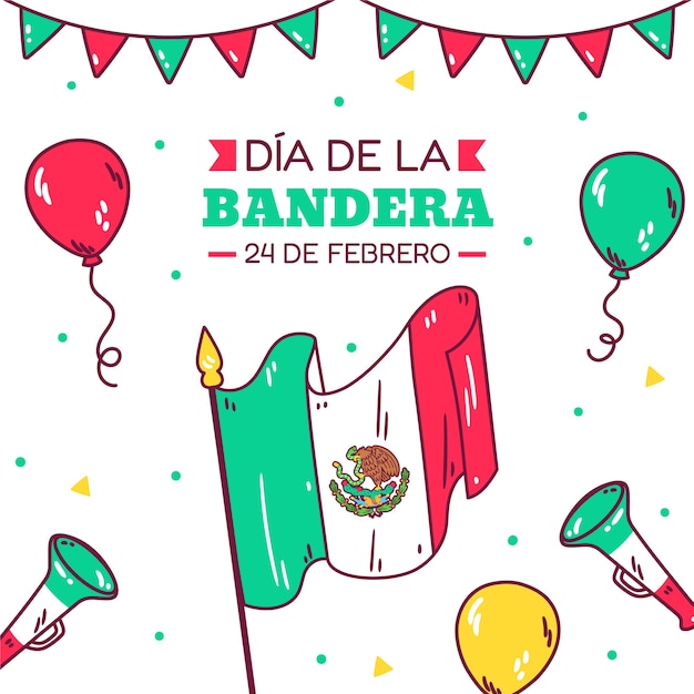 Vecteur gratuit illustration de la célébration du dia de la bandera