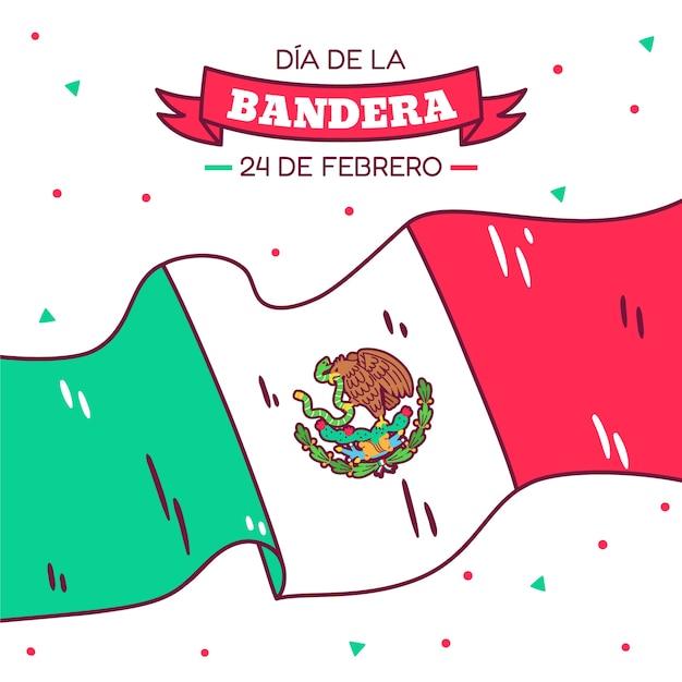 Vecteur gratuit illustration de la célébration du dia de la bandera