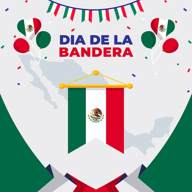 Vecteur gratuit illustration de la célébration du dia de la bandera