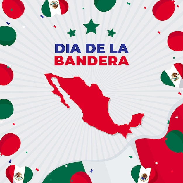 Vecteur gratuit illustration de la célébration du dia de la bandera