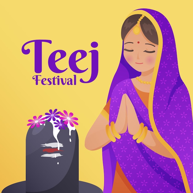 Illustration De La Célébration Du Festival Du Teej Dégradé