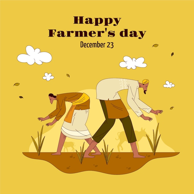 Vecteur gratuit illustration de célébration de la fête des agriculteurs dessinés à la main