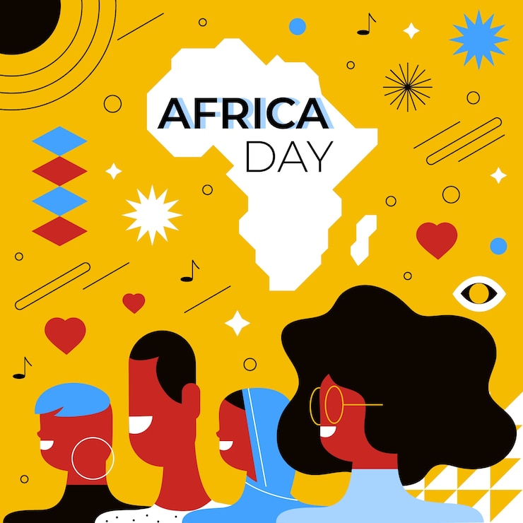 Vecteur gratuit illustration de célébration de la journée de l'afrique plate