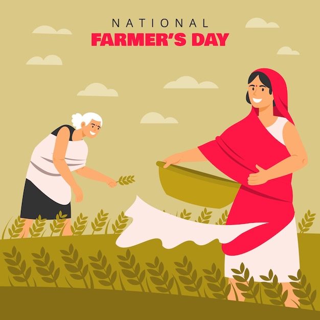 Illustration De Célébration De La Journée Des Agriculteurs Plats
