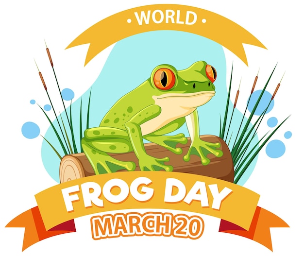 Vecteur gratuit illustration de la célébration de la journée mondiale de la grenouille