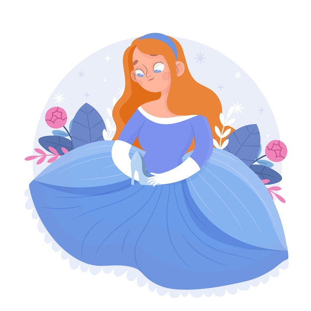 Vecteur gratuit illustration de cendrillon mignon