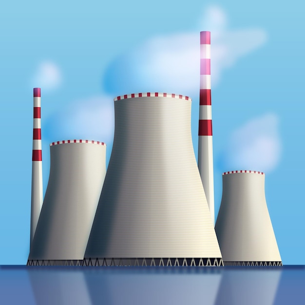 Vecteur gratuit illustration de la centrale électrique réaliste
