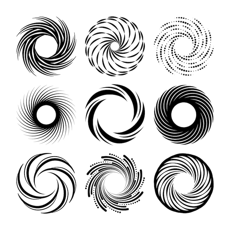 Vecteur gratuit illustration de cercle spirale design plat