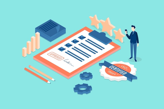Illustration de certification isométrique iso