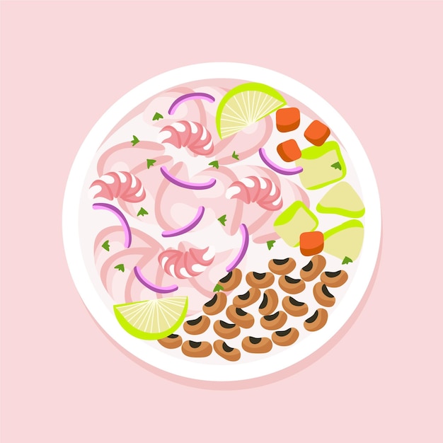 Vecteur gratuit illustration de ceviche dessiné à la main