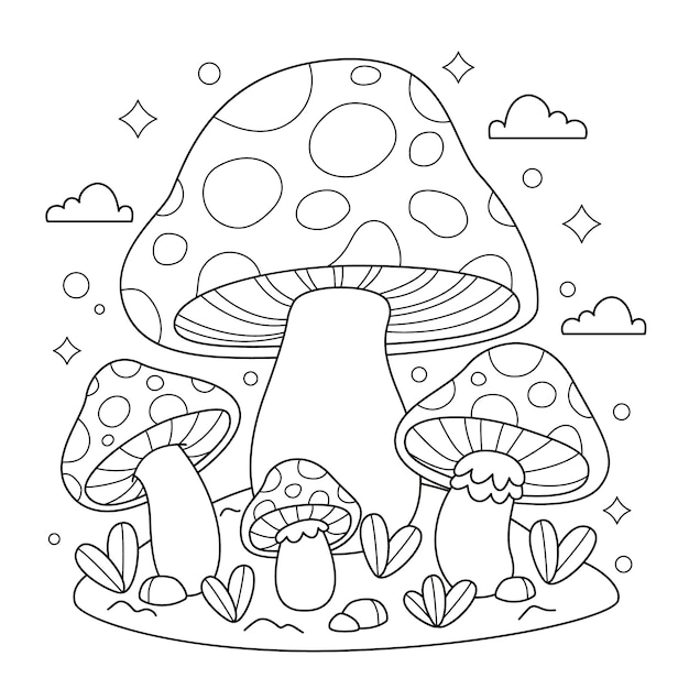 Vecteur gratuit illustration de champignons dessinés à la main