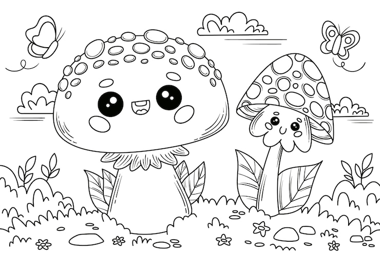 Vecteur gratuit illustration de champignons dessinés à la main