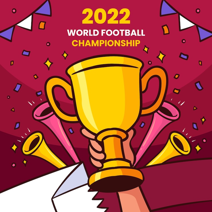 Vecteur gratuit illustration de championnat du monde de football dessiné à la main