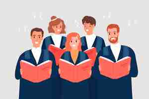 Vecteur gratuit illustration de chant chorale gospel