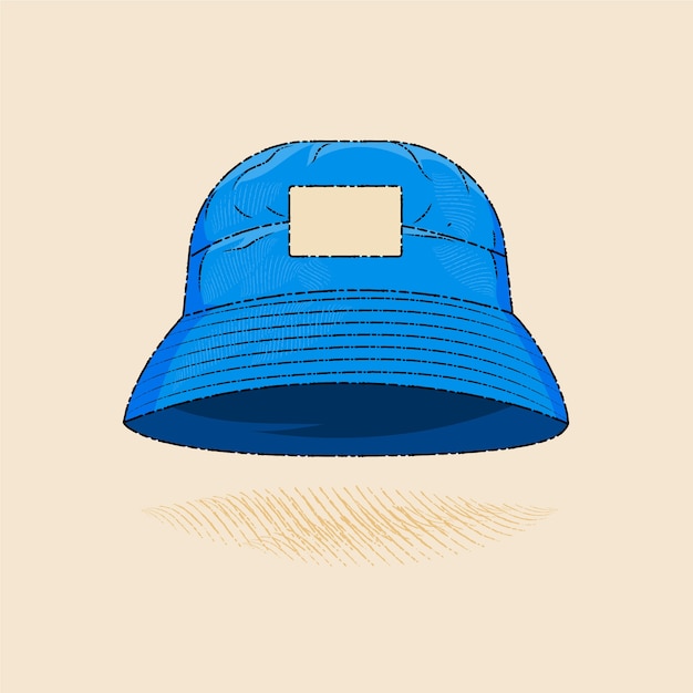 Vecteur gratuit illustration de chapeau à seau dessinée à la main