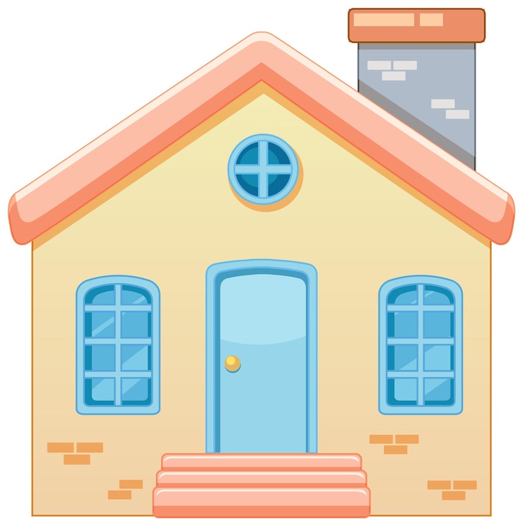 Vecteur gratuit l'illustration charmante d'une maison de dessin animé