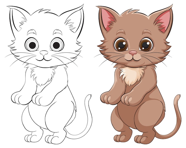 Vecteur gratuit illustration de chatons de dessin animé mignons