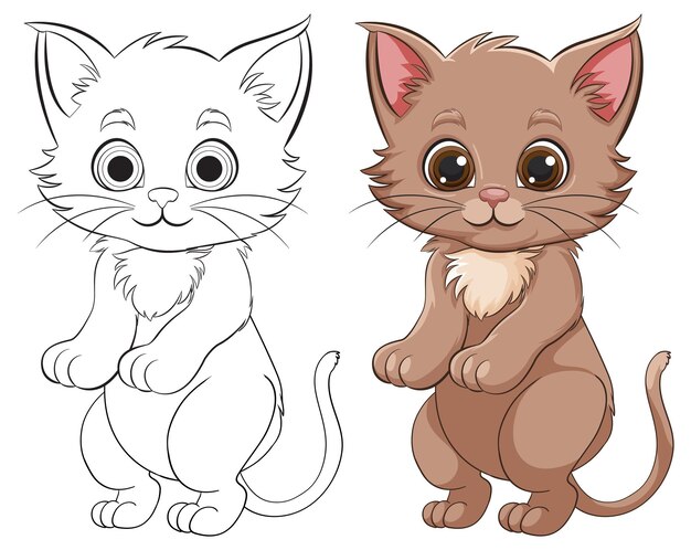 Illustration de chatons de dessin animé mignons