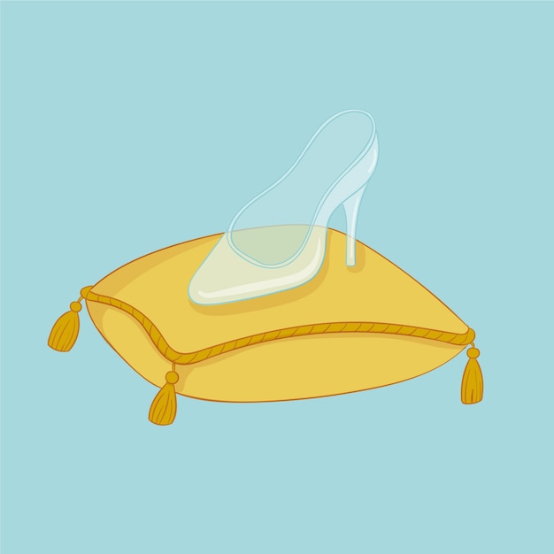 Vecteur gratuit illustration de chaussure en verre de cendrillon