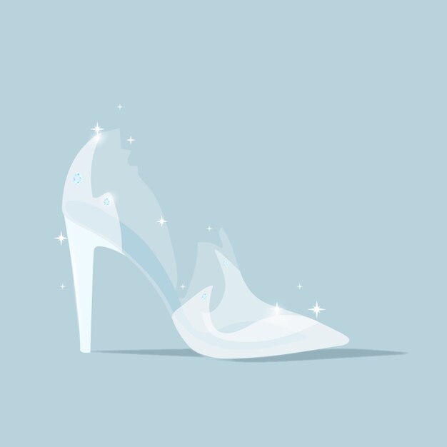 Illustration de chaussure en verre de Cendrillon