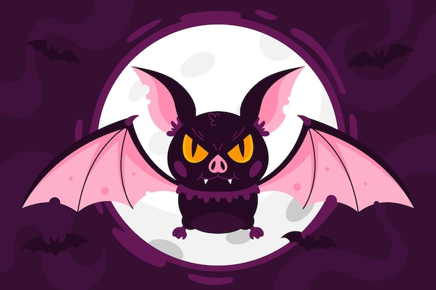 Vecteur gratuit illustration de chauve-souris halloween plat dessiné à la main