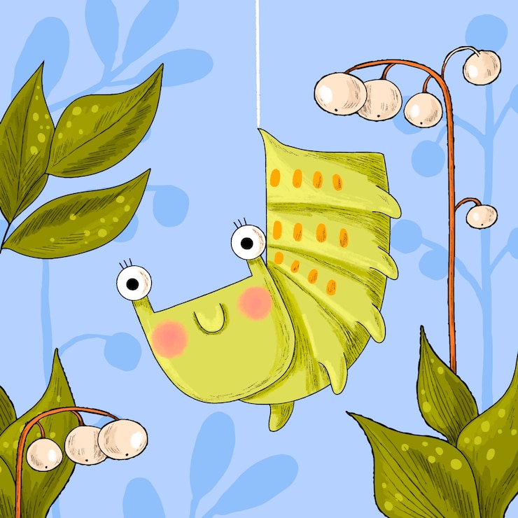 Vecteur gratuit illustration de chenille de dessin animé dessiné à la main