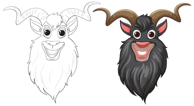 Vecteur gratuit illustration de chèvres de dessin animé joyeuses