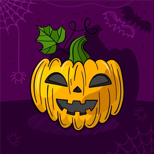 Illustration de citrouille d'halloween dessinée à la main