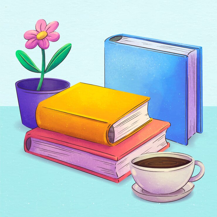 Vecteur gratuit illustration de club de lecture aquarelle