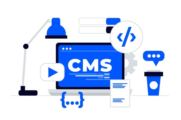 Illustration de cms design plat