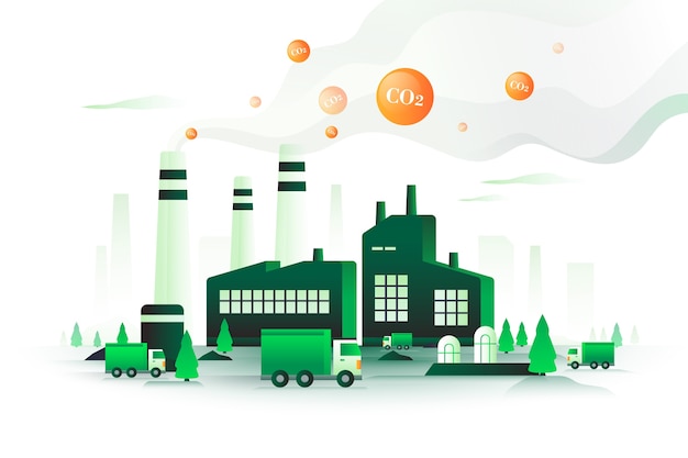 Vecteur gratuit illustration de co2 dégradé