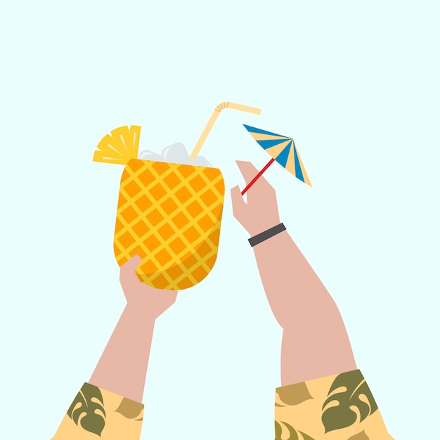 Vecteur gratuit illustration d'un cocktail fruité