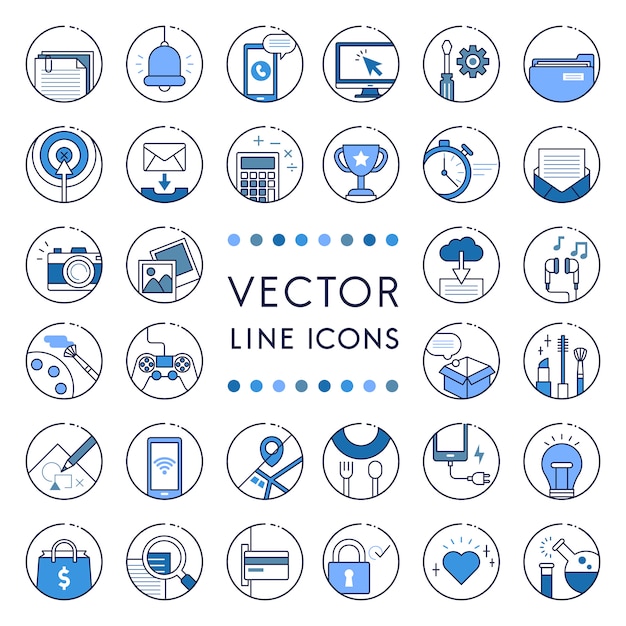 Illustration de la collection de lignes vectorielles