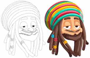 Vecteur gratuit une illustration colorée du personnage rasta