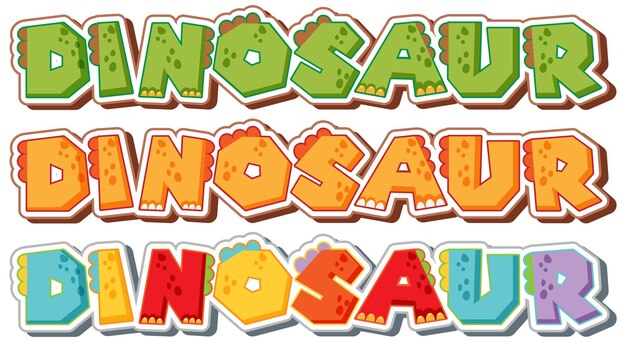 Illustration colorée du texte du dinosaure