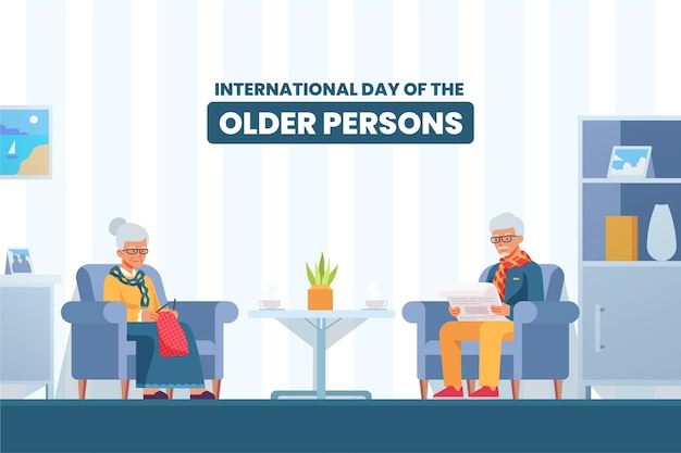 Vecteur gratuit illustration colorée de la journée internationale des personnes âgées