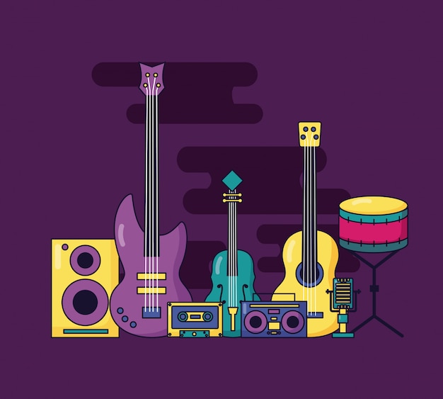 Vecteur gratuit illustration colorée de musique