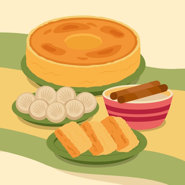 Vecteur gratuit illustration de comida junina dessinée à la main