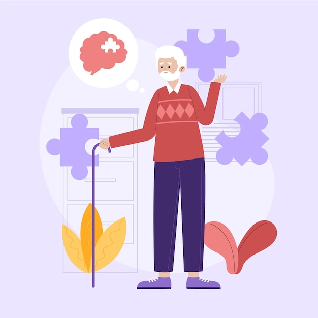 Vecteur gratuit illustration de concept abstrait d'alzheimer