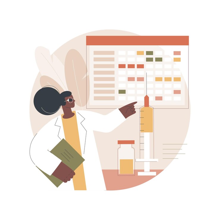 Vecteur gratuit illustration de concept abstrait calendrier de vaccination
