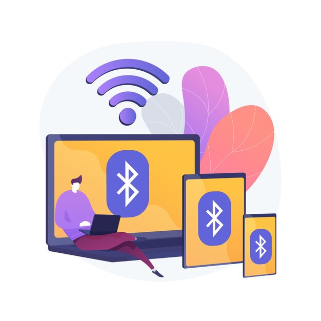 Illustration de concept abstrait de connexion de périphérique sans fil
