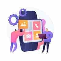 Vecteur gratuit illustration de concept abstrait de développement d'applications mobiles smartwatches