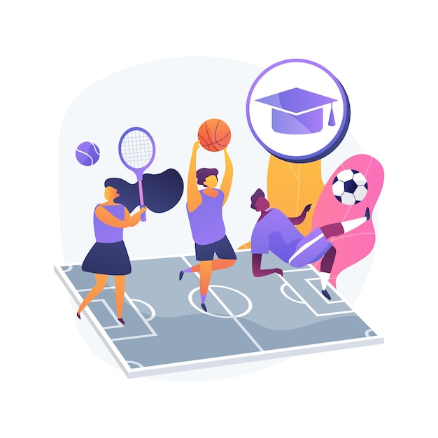 Illustration De Concept Abstrait équipe De Sport Scolaire. Club Scolaire Pour Enfants, Sports D'équipe Compétitifs Pour Les Enfants, Activité Parascolaire, Tournoi Local, Exercice D'athlétisme